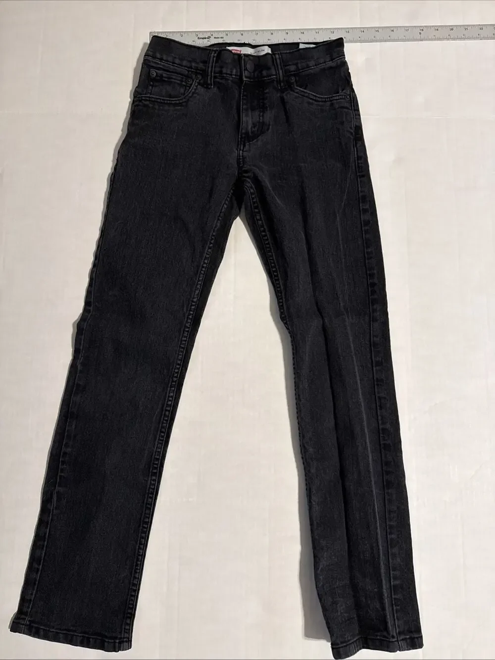 Levi's 511 Boys Jeans 14 27 x 27 Black Straight Slim Fit Stretch Denim Dark Wash